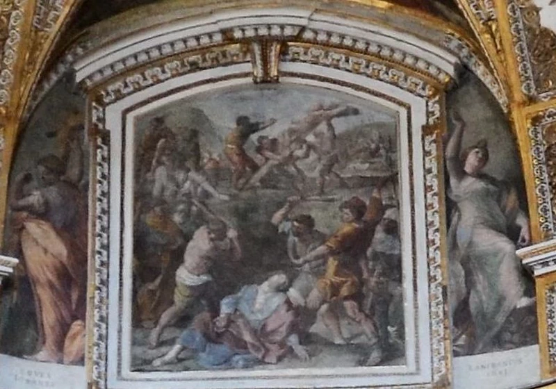 5-Martirio dei santi Filippo e Giacomo - Giovanni Lanfranco, chiesa dei Santi Apostoli di Napoli 
